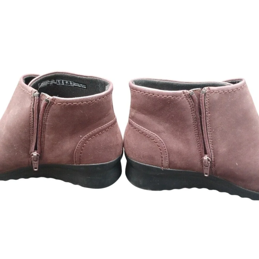 Clarks Cloudsteppers‎ Sillian Tino Burgundy Plum Ankle Boots Womens 8.5 M
